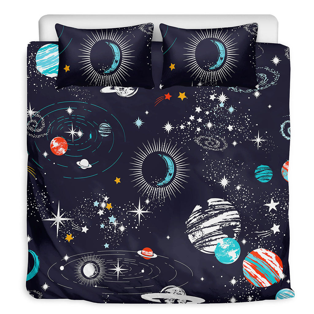 Universe Galaxy Outer Space Print Duvet Cover Bedding Set
