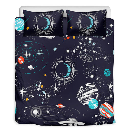 Universe Galaxy Outer Space Print Duvet Cover Bedding Set