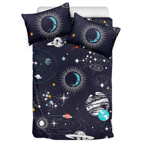 Universe Galaxy Outer Space Print Duvet Cover Bedding Set