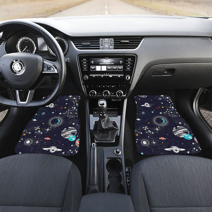 Universe Galaxy Outer Space Print Front and Back Car Floor Mats