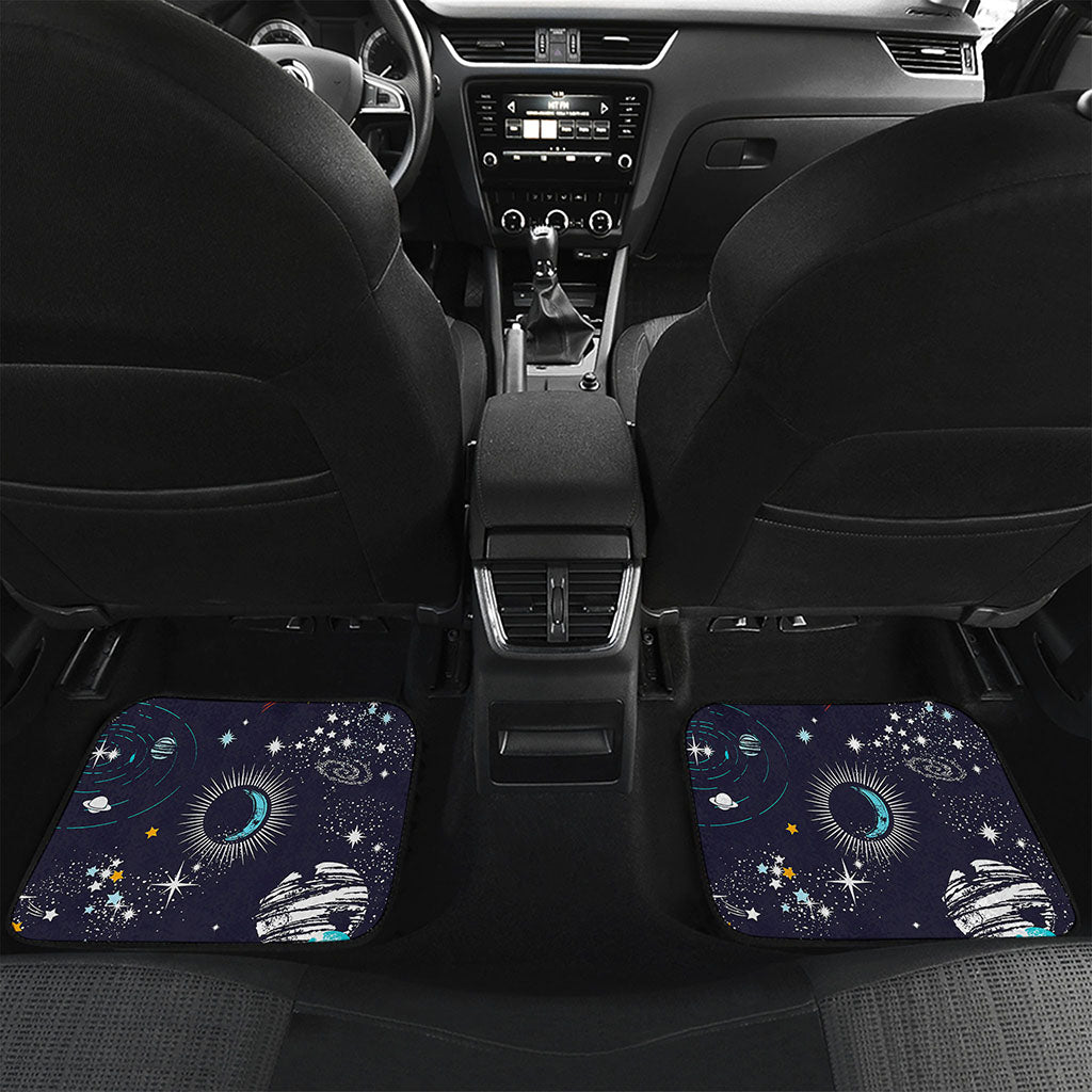 Universe Galaxy Outer Space Print Front and Back Car Floor Mats