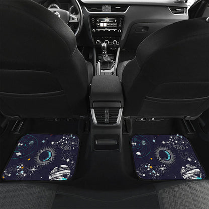 Universe Galaxy Outer Space Print Front and Back Car Floor Mats