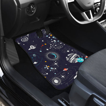 Universe Galaxy Outer Space Print Front and Back Car Floor Mats