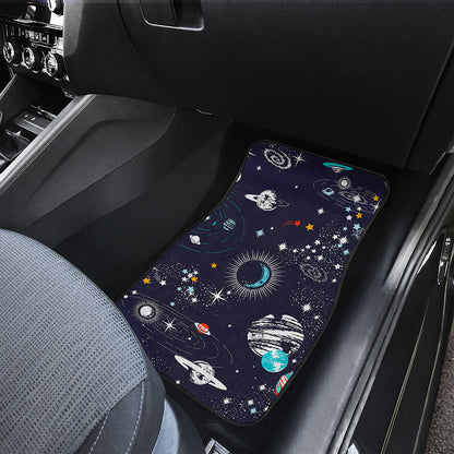 Universe Galaxy Outer Space Print Front and Back Car Floor Mats