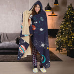 Universe Galaxy Outer Space Print Hooded Blanket