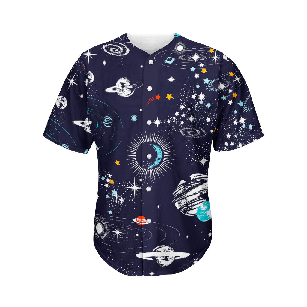 Universe Galaxy Outer Space Print Men's Baseball Jersey