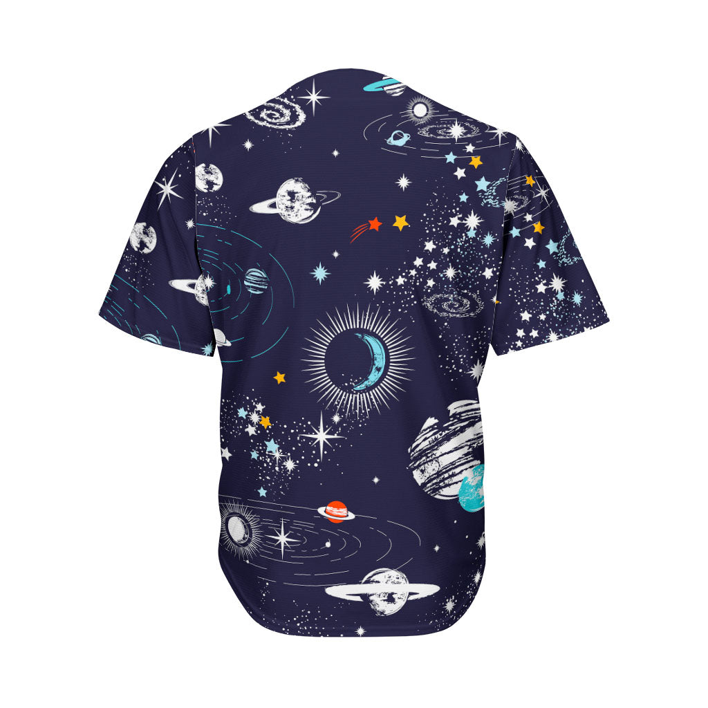 Universe Galaxy Outer Space Print Men's Baseball Jersey