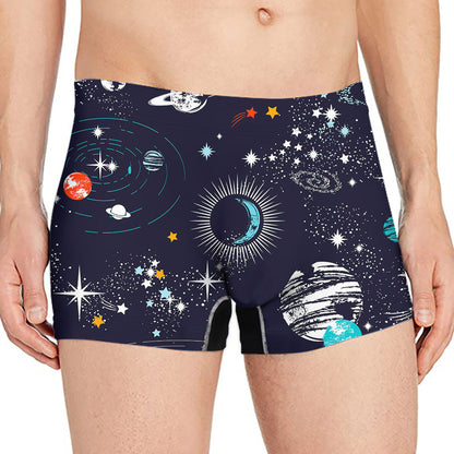 Universe Galaxy Outer Space Print Men's Boxer Briefs