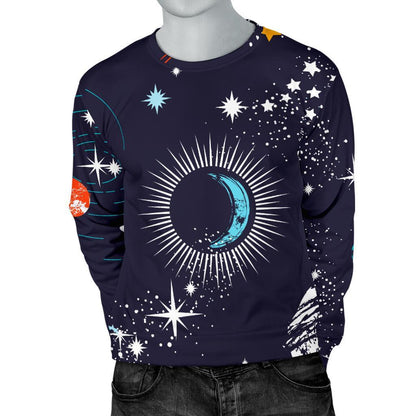 Universe Galaxy Outer Space Print Men's Crewneck Sweatshirt GearFrost