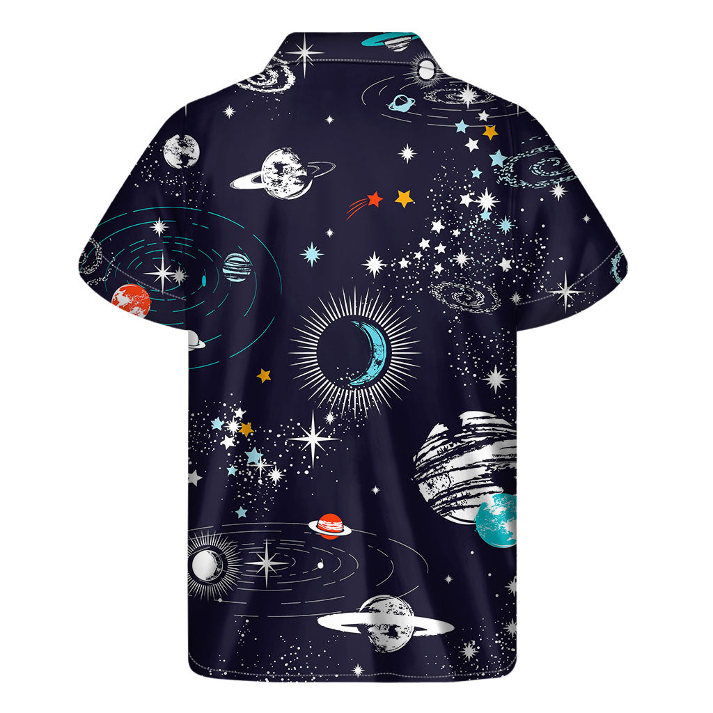 Universe Galaxy Outer Space Print Men's Short Sleeve Shirt