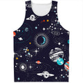 Universe Galaxy Outer Space Print Men's Tank Top