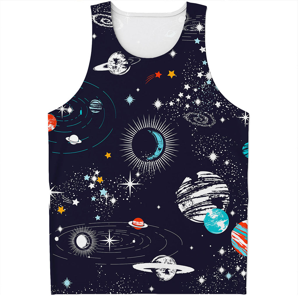 Universe Galaxy Outer Space Print Men's Tank Top