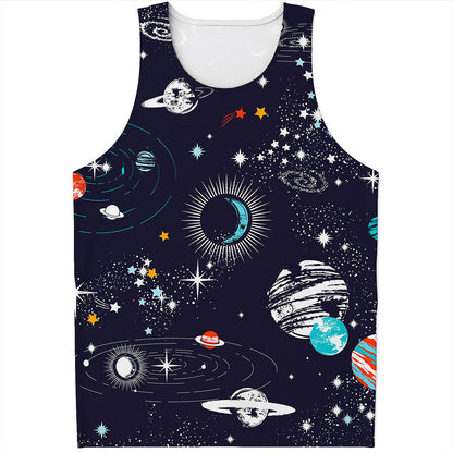 Universe Galaxy Outer Space Print Men's Tank Top