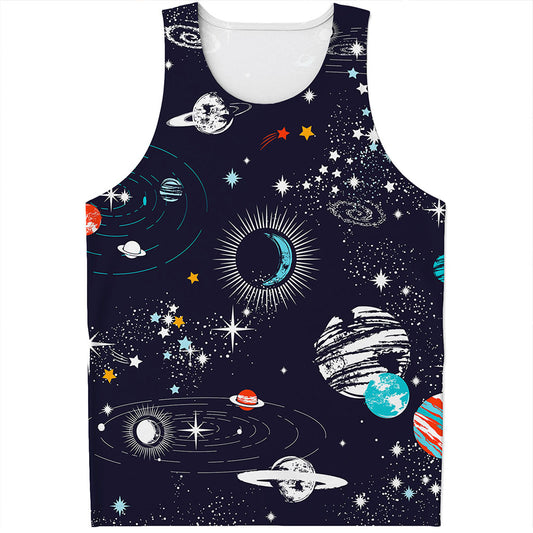 Universe Galaxy Outer Space Print Men's Tank Top
