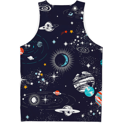 Universe Galaxy Outer Space Print Men's Tank Top
