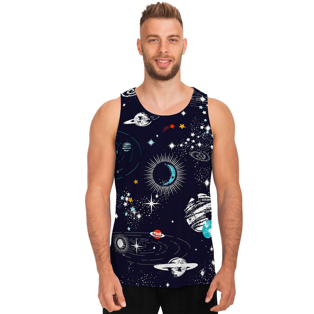 Universe Galaxy Outer Space Print Men's Tank Top