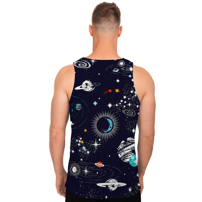 Universe Galaxy Outer Space Print Men's Tank Top