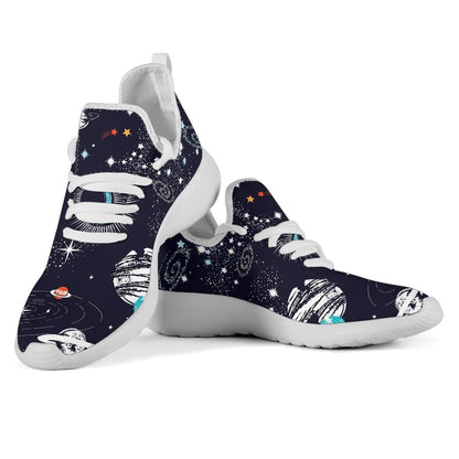Universe Galaxy Outer Space Print Mesh Knit Shoes GearFrost