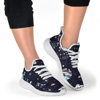 Universe Galaxy Outer Space Print Mesh Knit Shoes GearFrost