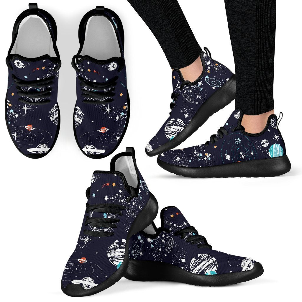 Universe Galaxy Outer Space Print Mesh Knit Shoes GearFrost