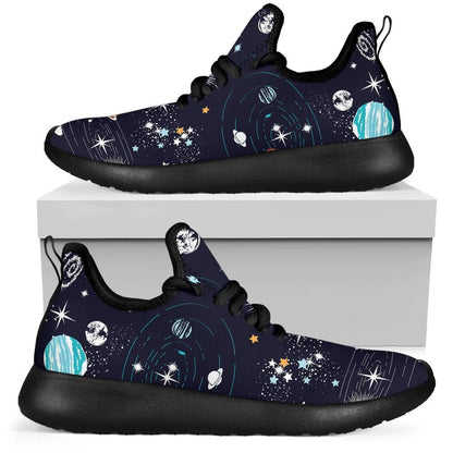 Universe Galaxy Outer Space Print Mesh Knit Shoes GearFrost
