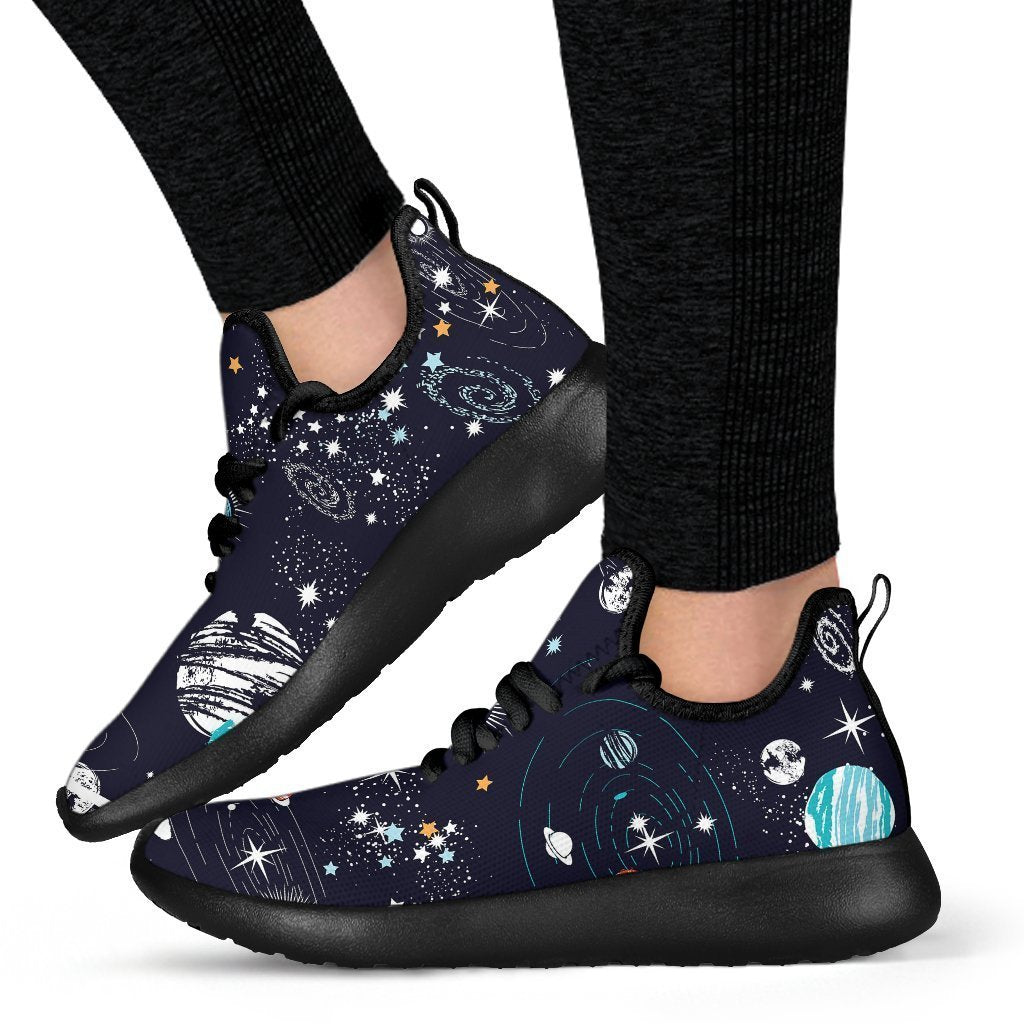 Universe Galaxy Outer Space Print Mesh Knit Shoes GearFrost