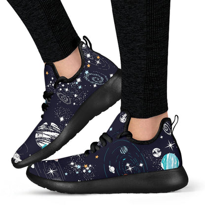 Universe Galaxy Outer Space Print Mesh Knit Shoes GearFrost