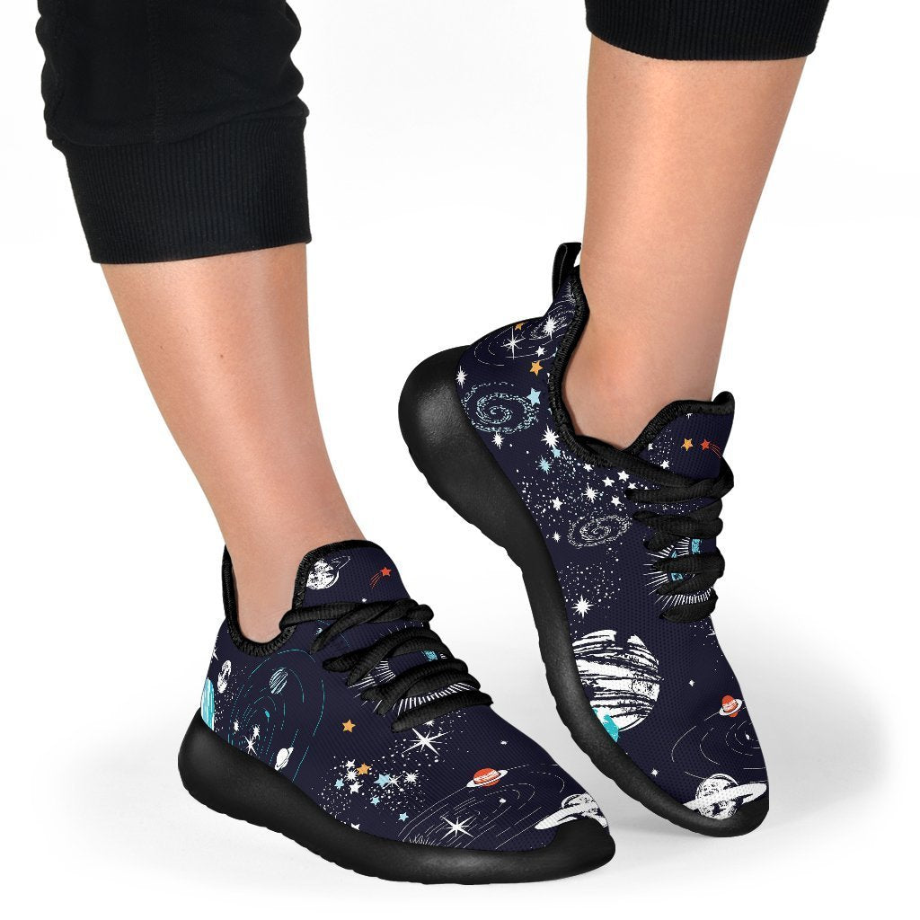Universe Galaxy Outer Space Print Mesh Knit Shoes GearFrost