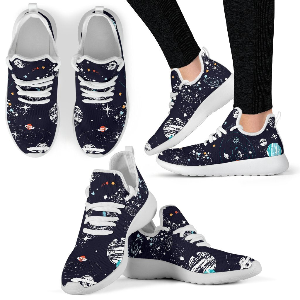 Universe Galaxy Outer Space Print Mesh Knit Shoes GearFrost