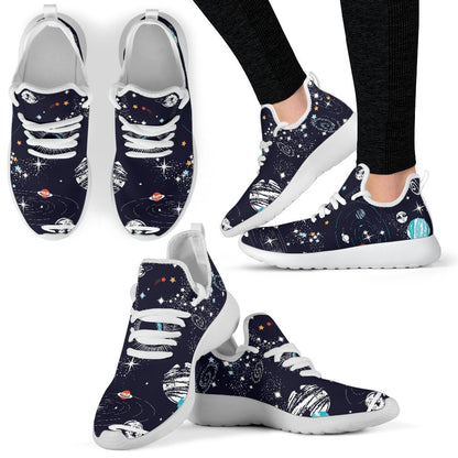 Universe Galaxy Outer Space Print Mesh Knit Shoes GearFrost