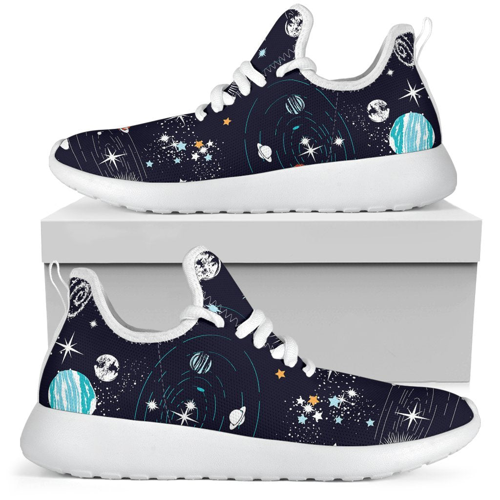Universe Galaxy Outer Space Print Mesh Knit Shoes GearFrost