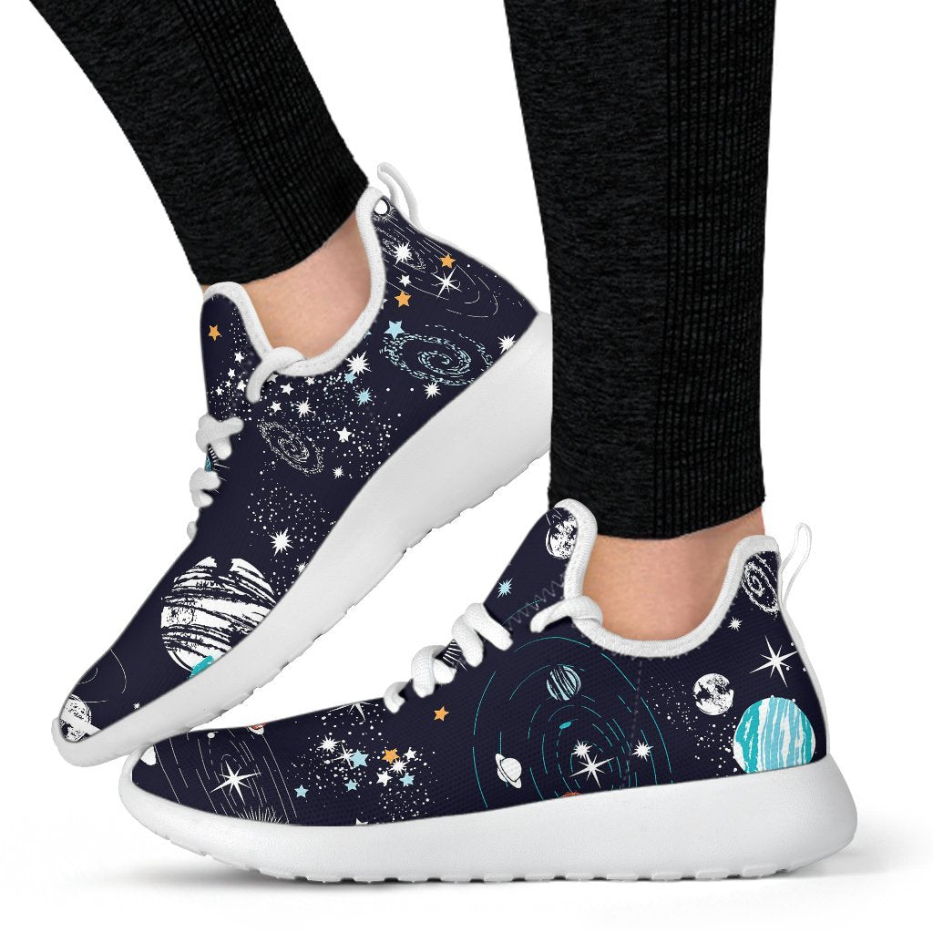 Universe Galaxy Outer Space Print Mesh Knit Shoes GearFrost