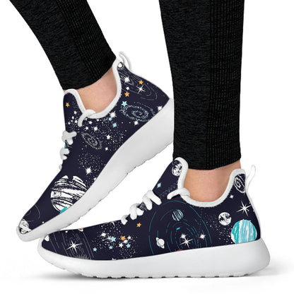 Universe Galaxy Outer Space Print Mesh Knit Shoes GearFrost