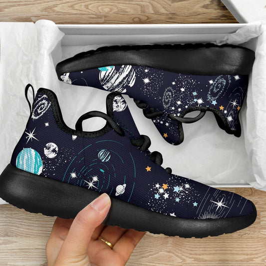Universe Galaxy Outer Space Print Mesh Knit Shoes GearFrost