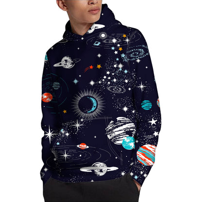 Universe Galaxy Outer Space Print Pullover Hoodie
