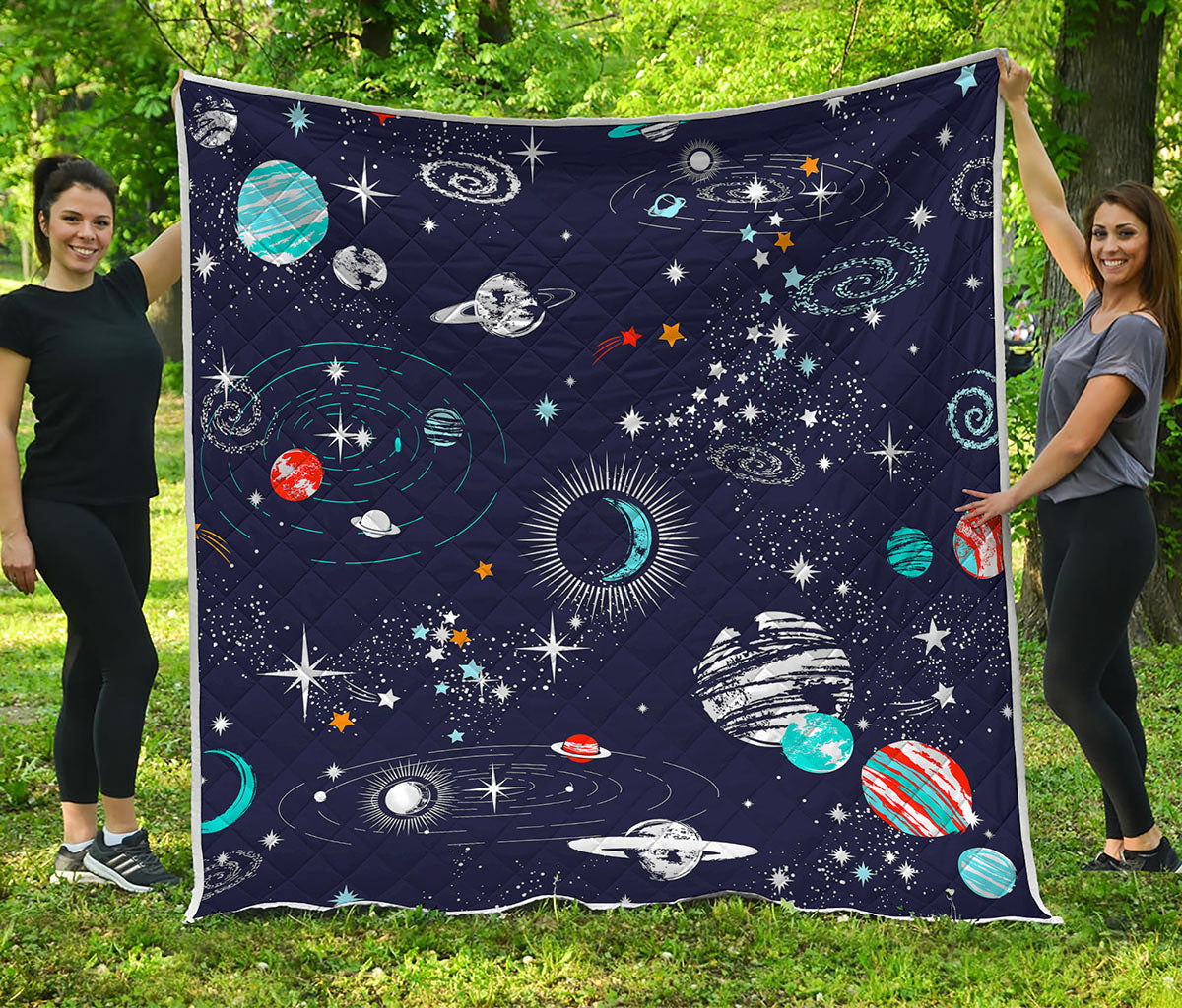 Universe Galaxy Outer Space Print Quilt
