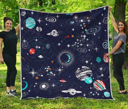 Universe Galaxy Outer Space Print Quilt