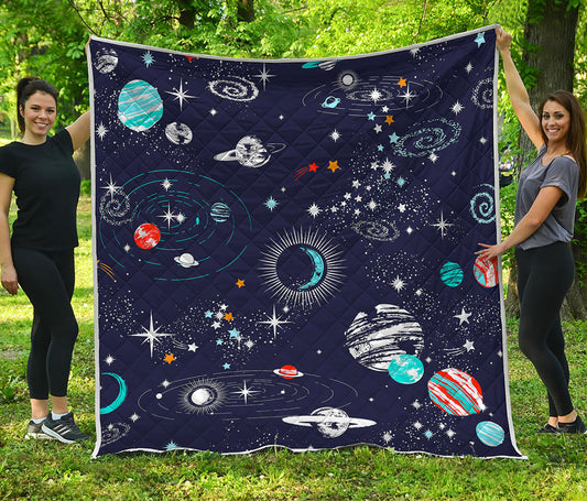 Universe Galaxy Outer Space Print Quilt