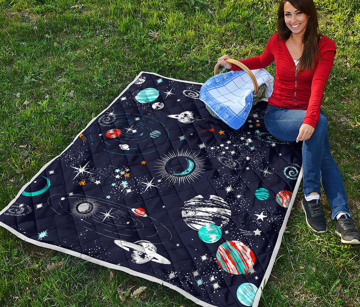 Universe Galaxy Outer Space Print Quilt