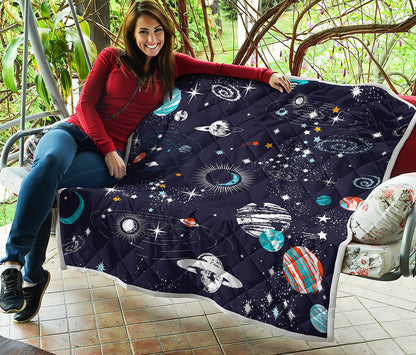 Universe Galaxy Outer Space Print Quilt
