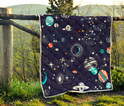 Universe Galaxy Outer Space Print Quilt