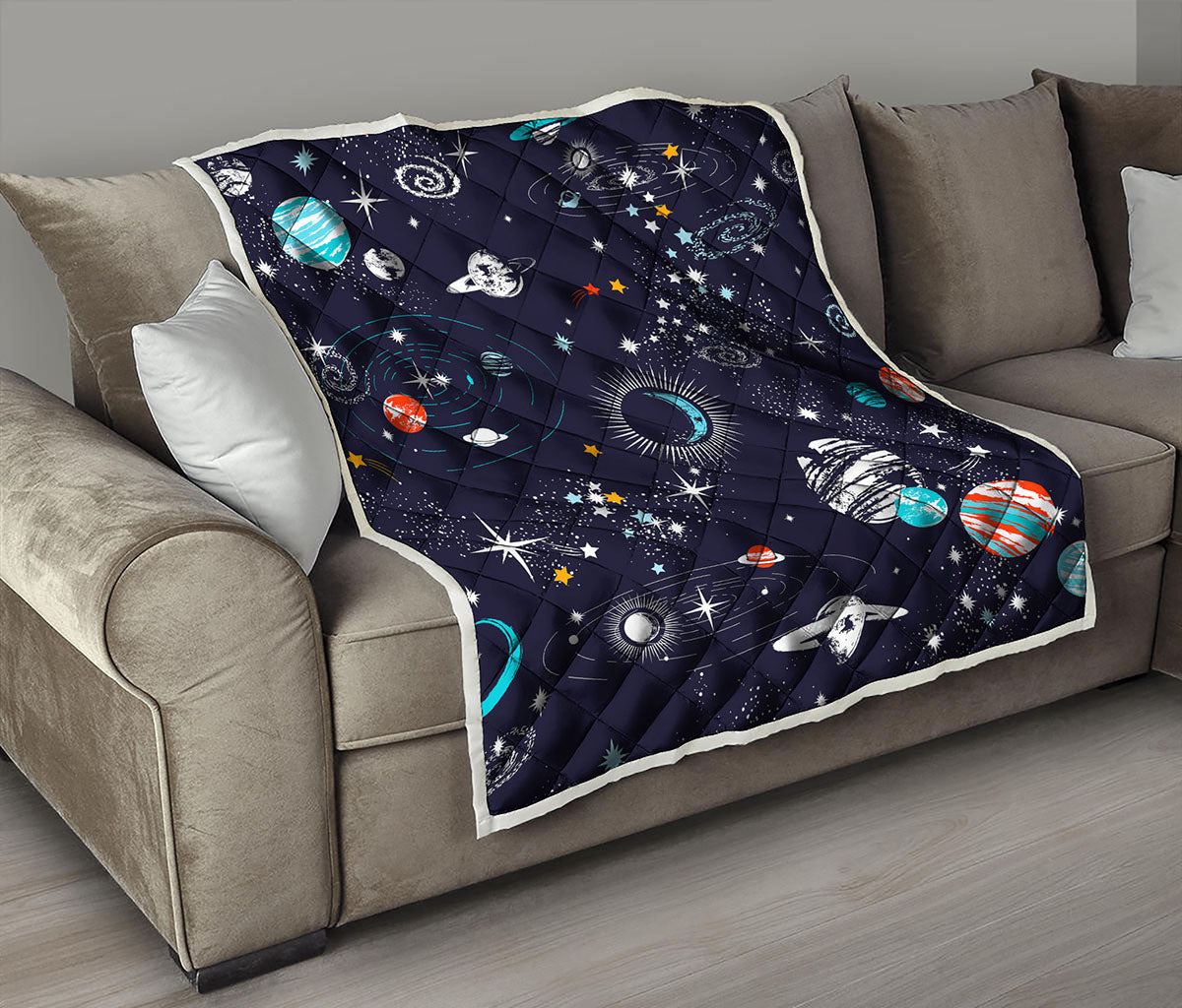Universe Galaxy Outer Space Print Quilt