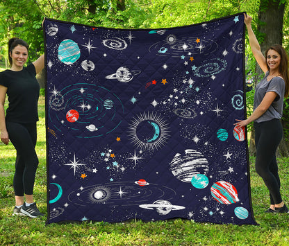 Universe Galaxy Outer Space Print Quilt