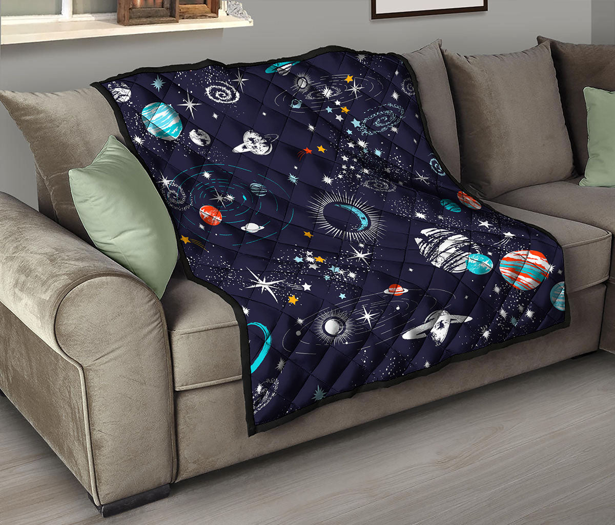 Universe Galaxy Outer Space Print Quilt