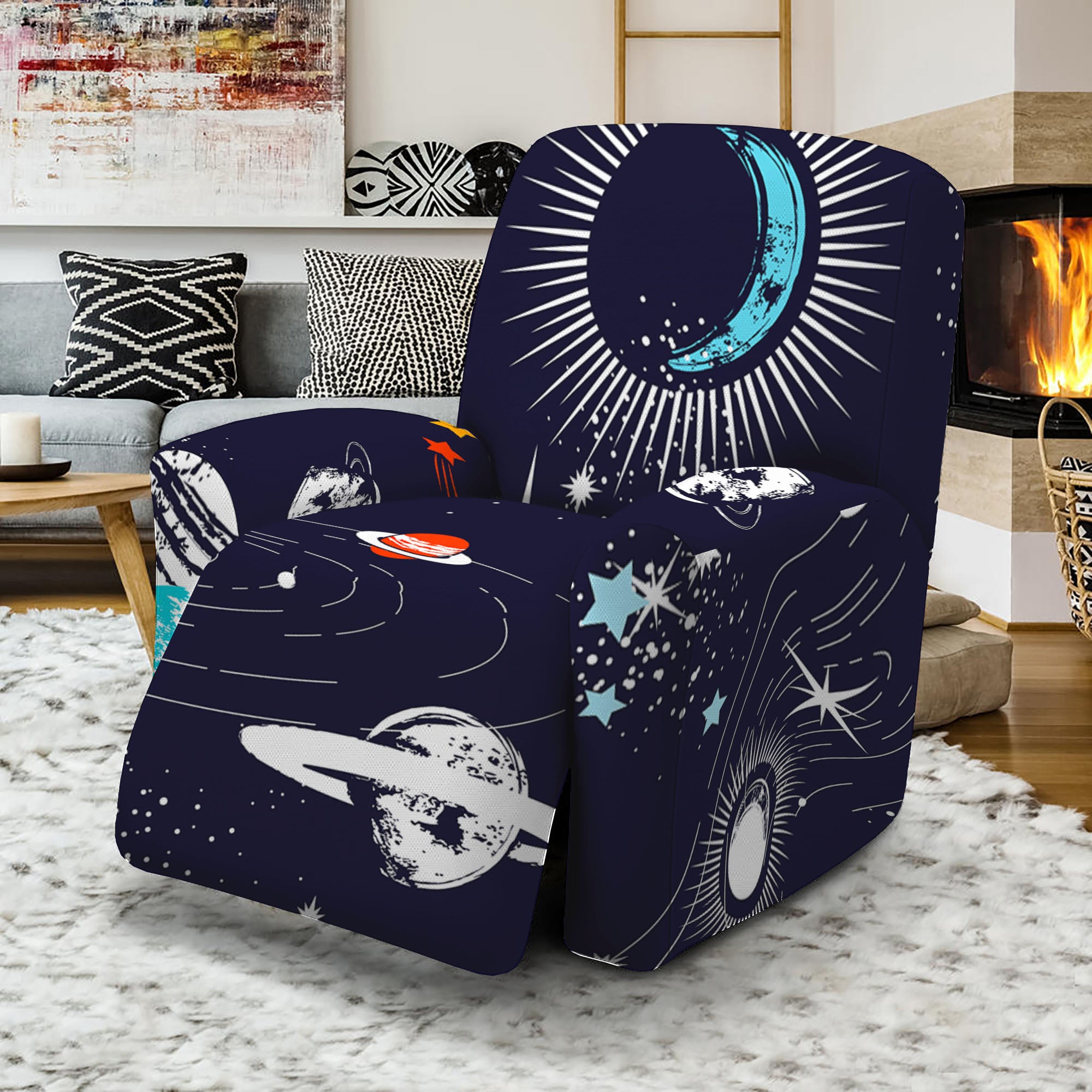 Universe Galaxy Outer Space Print Recliner Slipcover