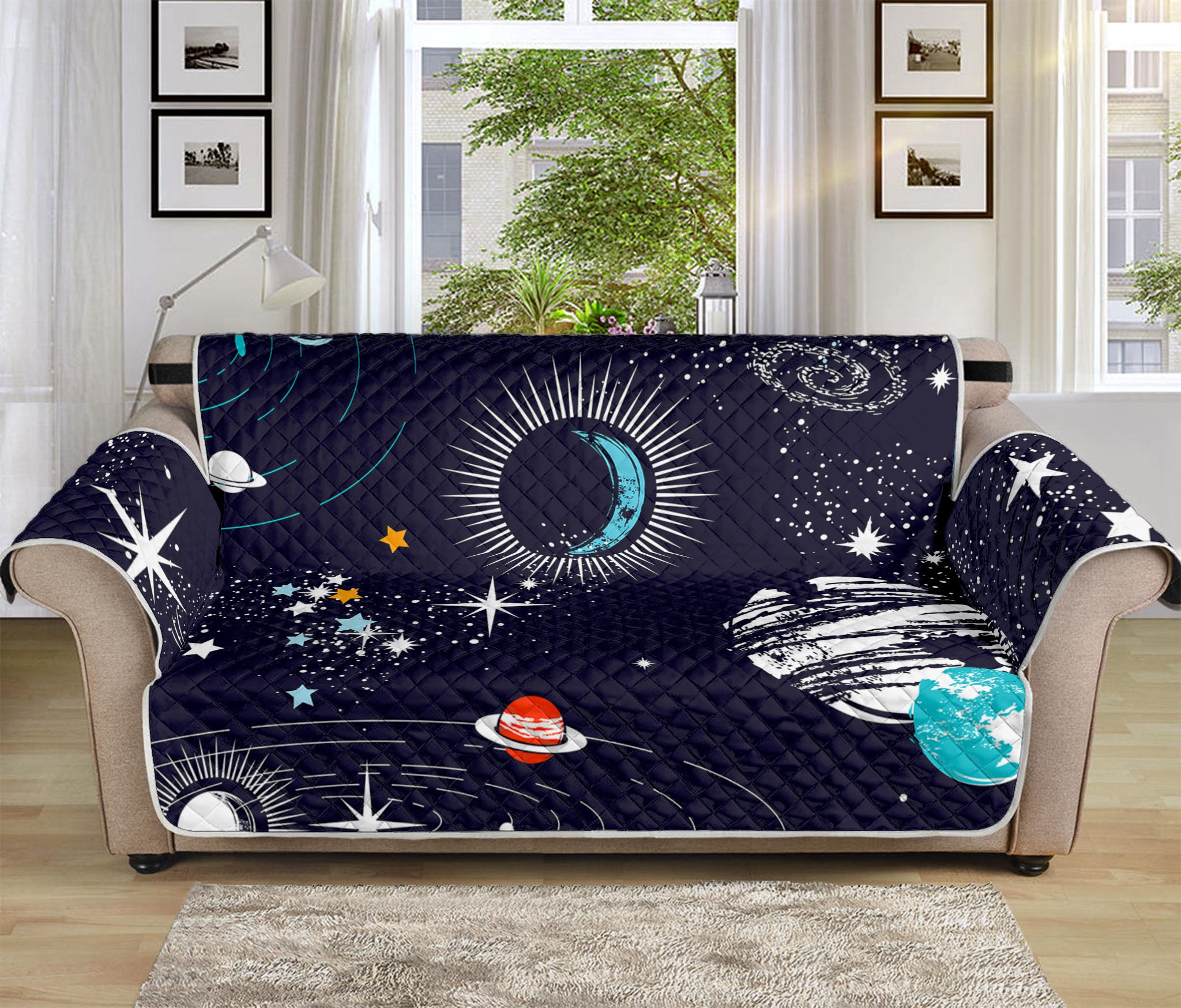 Universe Galaxy Outer Space Print Sofa Protector