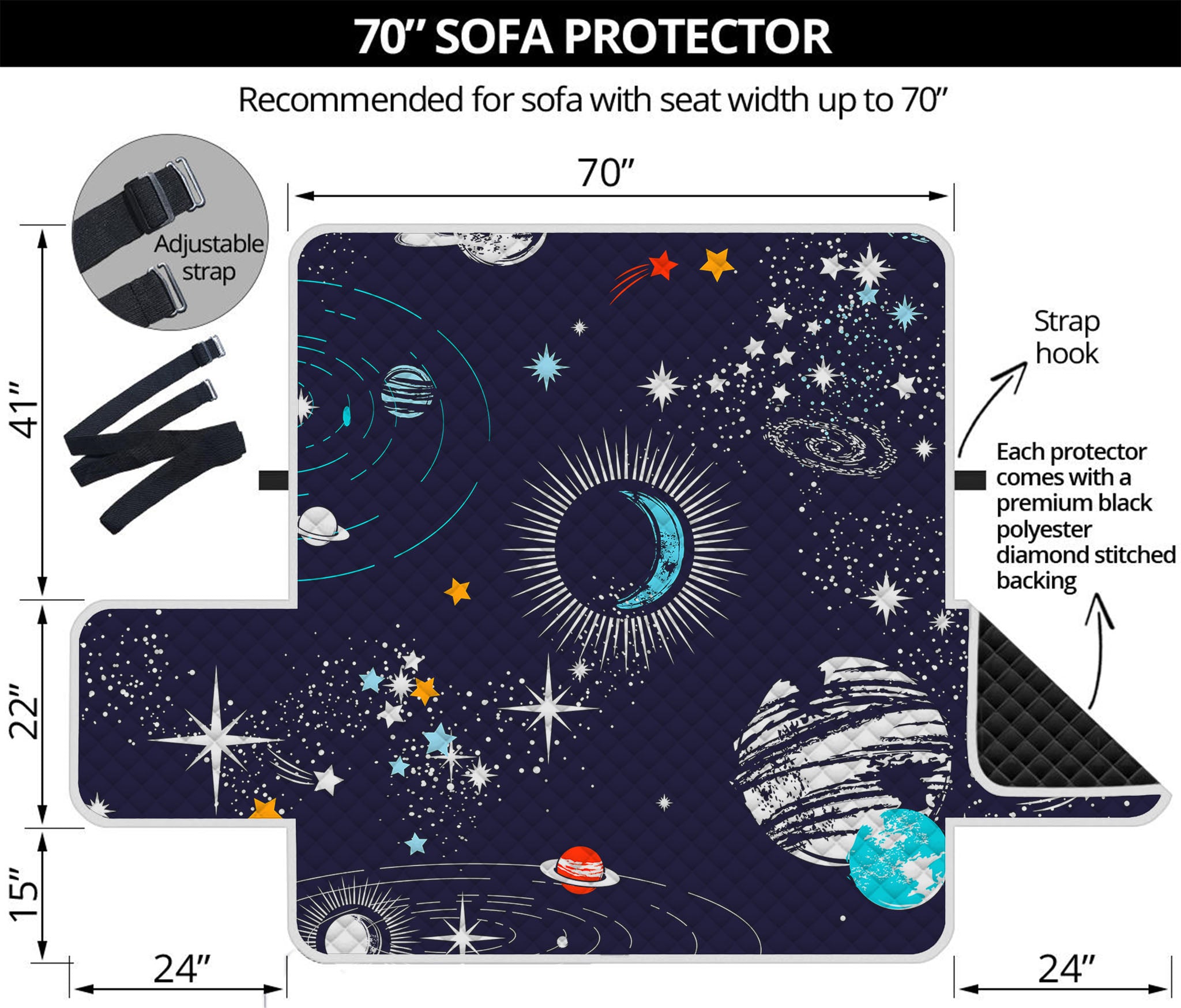 Universe Galaxy Outer Space Print Sofa Protector