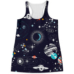 Universe Galaxy Outer Space Print Women's Racerback Tank Top