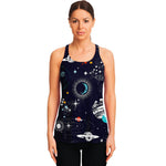 Universe Galaxy Outer Space Print Women's Racerback Tank Top