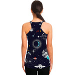 Universe Galaxy Outer Space Print Women's Racerback Tank Top
